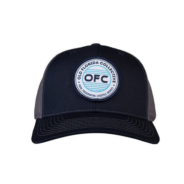 Navy/Charcoal With OFC Logo Patch Trucker Snapback Hat