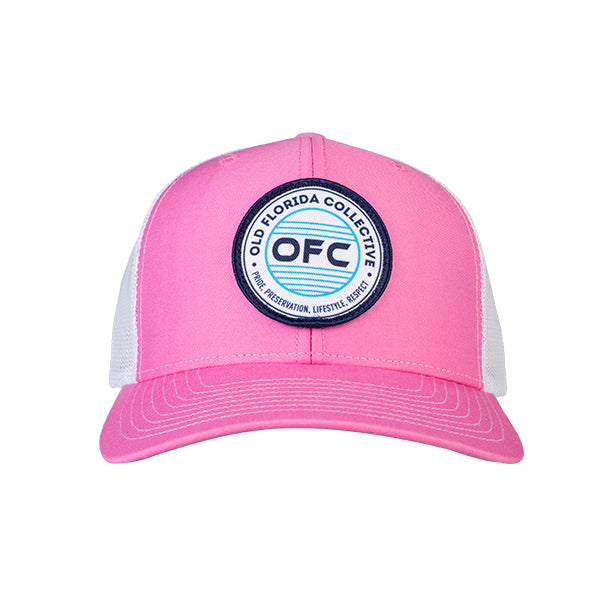 Pink/White With OFC Logo Patch Trucker Snapback Hat