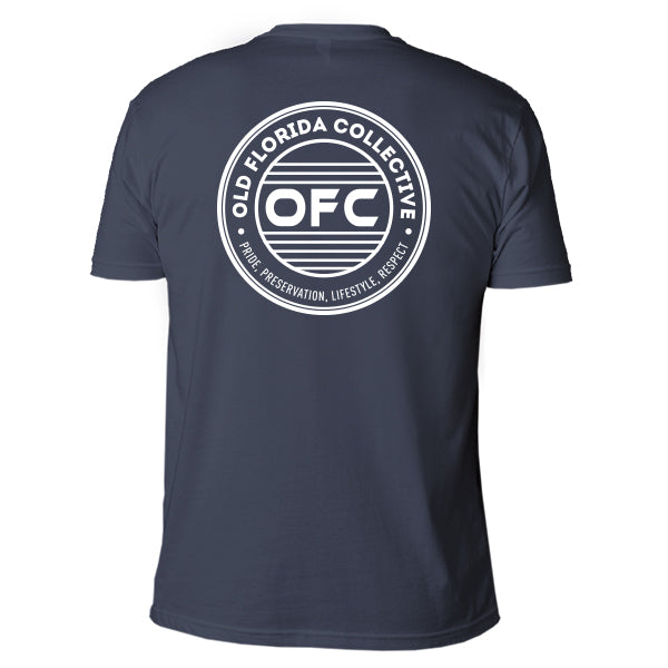 OFO Short Sleeve Logo T-Shirt in White/Navy - Old Florida Outfitters