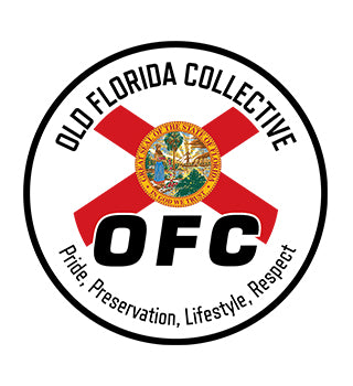 4" Circle Black Florida Flag Sticker