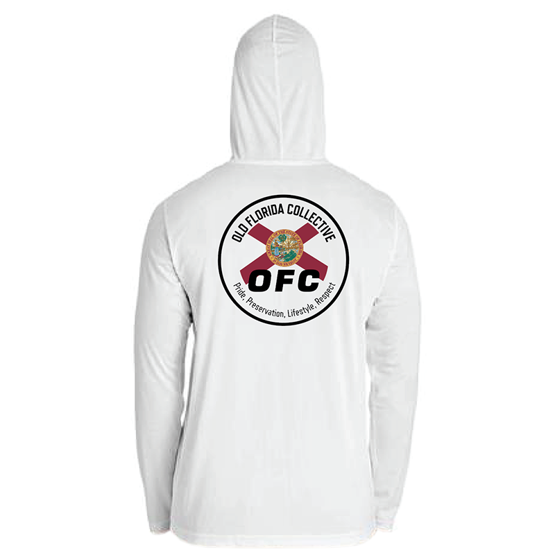 White hoodie with flags cheap on sleeves