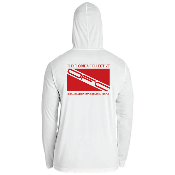 Men's Performance Long Sleeve Hooded With Red Dive Flag and FLA PROUD Sleeve