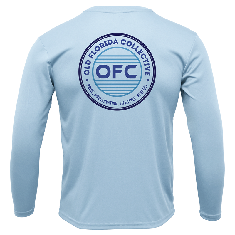 Men's Performance Ice Blue Long Sleeve With Blue OFC Logo | OLD