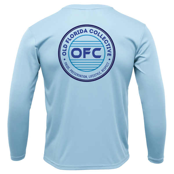 Men's Performance Ice Blue Long Sleeve With Blue OFC Logo