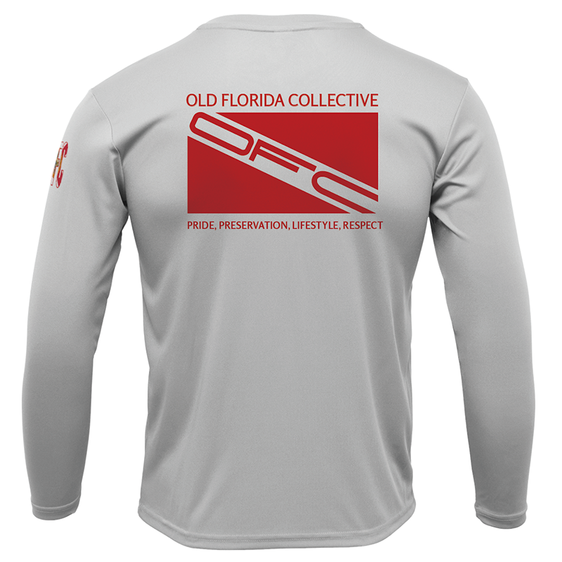 Men's Performance Silver Long Sleeve With Dive Flag Logo